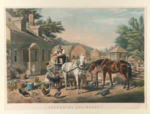 Förbereder för marknaden av Currier and Ives