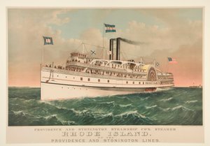 Providence och Stonington Steamship Co av Currier and Ives