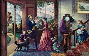 Styrkans säsong, medeltid, 1868. av Currier and Ives