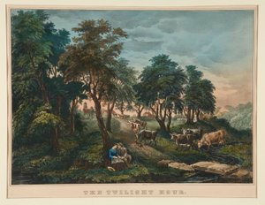 Skymningstimmen. av Currier and Ives