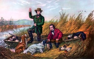 Vildandsskytte, 1854. av Currier and Ives
