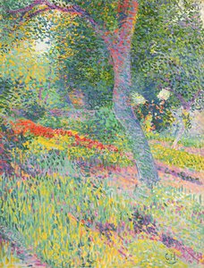In the Garden of Pretzfeld Castle, c.1903 (olja på kort) av Curt Herrmann