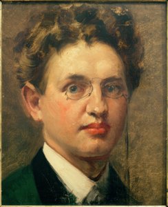 Självporträtt, en face, med pince-nez av Curt Herrmann
