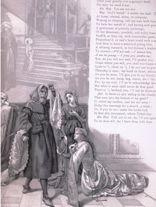Juliet: "Finns det ingen synd att sitta i molnen?", illustration från Romeo och Julia