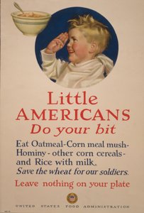 Små amerikaner, gör din del. Spara vetet till våra soldater - Lämna ingenting på din tallrik av Cushman Parker