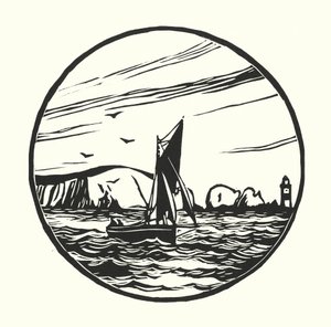 Fiskebåtar och pråmar: Itchen Ferry Boat (träsnitt)