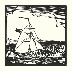 Fiskebåtar och pråmar: Revenue Cutter (träsnitt)