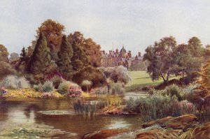 The Lake in the West Garden, Sandringham (färg litho) av Cyril Ward
