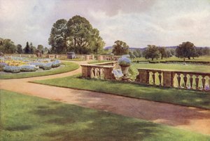Utsikten från terrassen, Bagshot Park (färg litho)