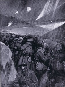 Bulgarer som belägrar Adrianople (1912-1913) Balkankriget, från Hutchinsons Nationernas historia (volym 4) publicerad av Hutchinson, ca. 1920 (litho)