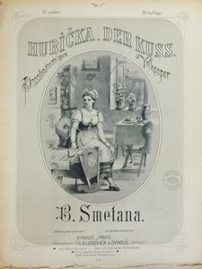 Omslag till partituret till The Kiss av Bedrich Smetana (1824-84) av Czech School