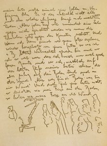 Manuskript av Franz Kafka, ca 1910 (bläck på papper)