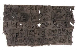 Kristen kalender i hieroglyfisk aztekisk stil (litho) av D.K. (after) Bonatti