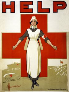 Kampanjaffisch för australiensiska Röda Korsets hjälp, pub. 1914-18