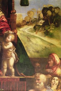 Detalj av polyptykon, visar höger bakgrund av D. and Garofalo Dossi