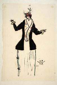 Design för jacka och väst, tallrik 2, bok 4, illustration från "Wiener Werkstatte Mode 191415", pub. Eduard Kosmack, Wien, 1914-1915 (handfärgat linosnitt)