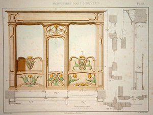 Design för en butiksfront, illustration från 