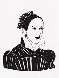 Mary Queen of Scots, 2017 (tuschpenna på papper)
