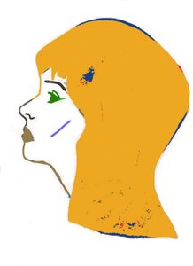 Yellow Head,2017 (tuschpenna på papper)