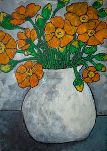 Rustik blomvas i orange