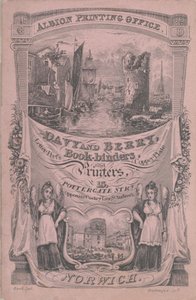 Handelskort för Davy och Berry, bokbindare och tryckare, 1800-talet. av Dallinger