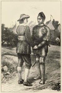 Hoppfull och kristen från The Pilgrims Progress From This World, To That What Is To Come av John Bunyan (1628-1688) illustration av Thomas Dalziel (1823-1906) Hopeful från staden Vanity ansluter sig till C av Dalziel Brothers
