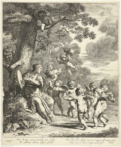 Pan och Syrinx med dansande putti