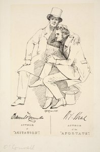Författare till apostaten och författare till agitation, c. 1833 (gravyr) av Daniel Maclise