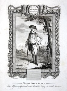 Major John Andre, avliden generaladjutant för den brittiska armén i Nordamerika, graverad av Thomas Cook (1744-1818) c.1785 (gravyr)