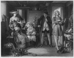 En scen från Midas, från bilden i Kungliga Samlingen (gravyr) av Daniel (after) Maclise