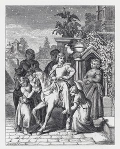 Illustration till Tennysons dikt, The Princess (gravyr)