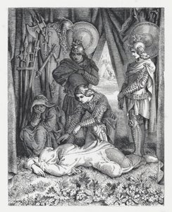 Illustration till Tennysons dikt, Prinsessan (gravyr) av Daniel (after) Maclise