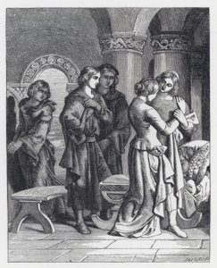 Illustration till Tennysons dikt, Prinsessan (gravyr) av Daniel (after) Maclise