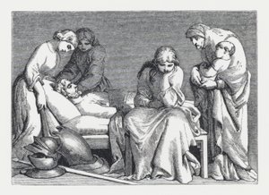 Illustration till Tennysons dikt, Prinsessan (gravyr) av Daniel (after) Maclise