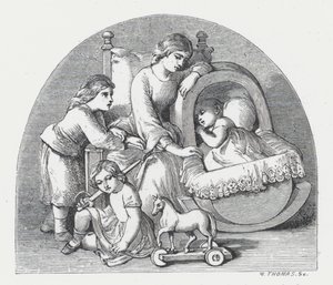 Illustration till Tennysons dikt, Prinsessan (gravyr) av Daniel (after) Maclise