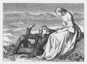 Illustration till Tennysons dikt, Prinsessan (gravyr) av Daniel (after) Maclise