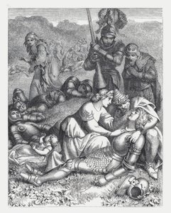 Illustration till Tennysons dikt, Prinsessan (gravyr) av Daniel (after) Maclise