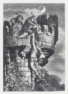 Illustration till Tennysons dikt, Prinsessan (gravyr) av Daniel (after) Maclise