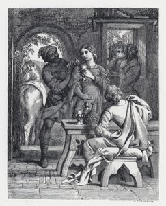 Illustration till Tennysons dikt, The Princess (gravyr) av Daniel (after) Maclise