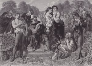 Orlando och brottaren, "Som du gillar det" (gravyr) av Daniel (after) Maclise