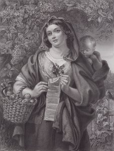 The Ballad Singer (gravyr) av Daniel (after) Maclise