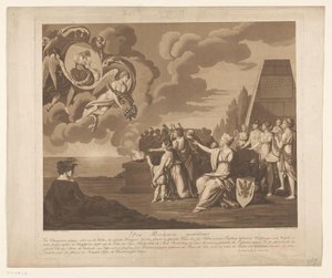 Allegori om äktenskapet (förmodligen) mellan Fredrik Vilhelm III av Preussen med Louise van Mecklenburg-Strelitz, 1793 Den Brennen Widmet (titel på objekt) av Daniel Berger