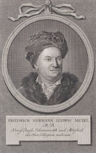 Porträtt av Friedrich Ludwig Hermann Muzel, ca. 1778. av Daniel Berger