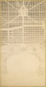 Plåt 129 från The Plan of Chicago, 1909: Chicago. Stadens affärscentrum, inom...