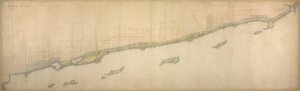 Platta 50 B från Plan of Chicago 1909: Lake Shore från Chicago Avenue i söder till Wilmette... av Daniel Burnham