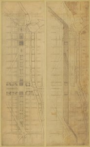 Plåt 78 2 Ritningar från The Plan of Chicago, 1909: Föreslagen plats och arrangemang av... av Daniel Burnham