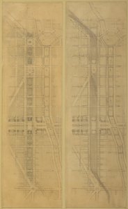 Plåt 79 2 Ritningar från The Plan of Chicago, 1909: Föreslagen plats och arrangemang av... av Daniel Burnham