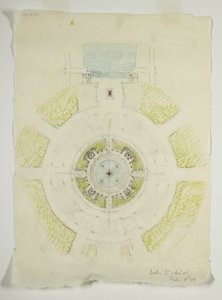 Potomac Round Point, Washington D.C., Circular Pool Plan Sketch, 1909. av Daniel Burnham