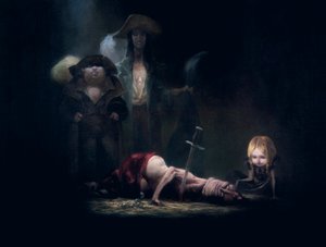 The death of Bluebeard, från Bluebeard av Charles Perrault (1628-1703)