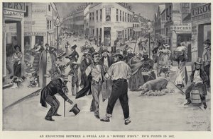 Ett möte mellan en Swell och en "Bowery B